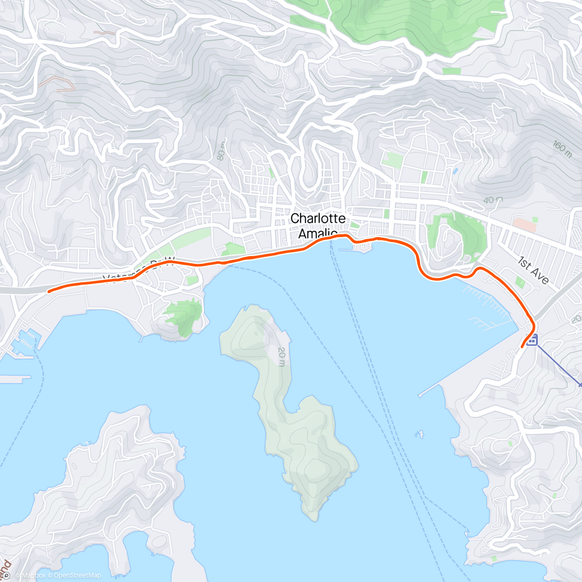 Map of the activity, Course à pied matinale à St-Thomas ! Ouff elle était pas facile 🥵☀️🔥