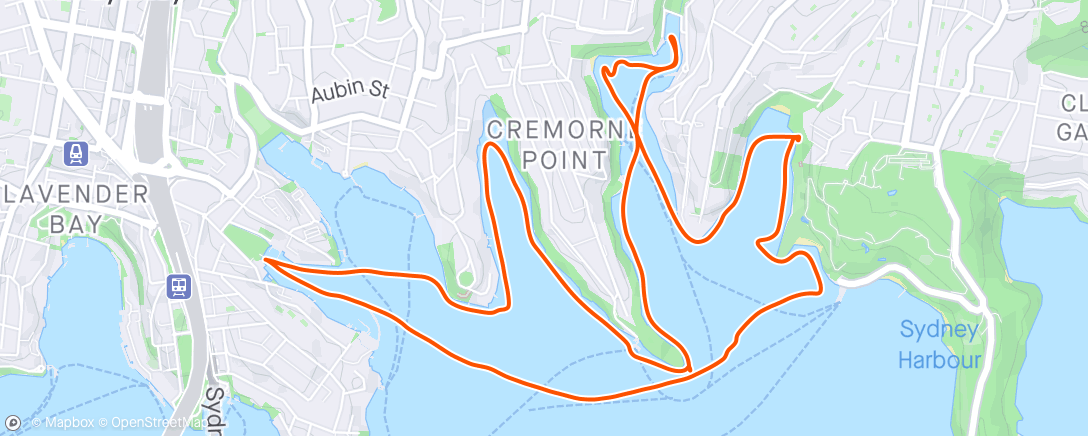 Map of the activity, sunrise surfski with seal