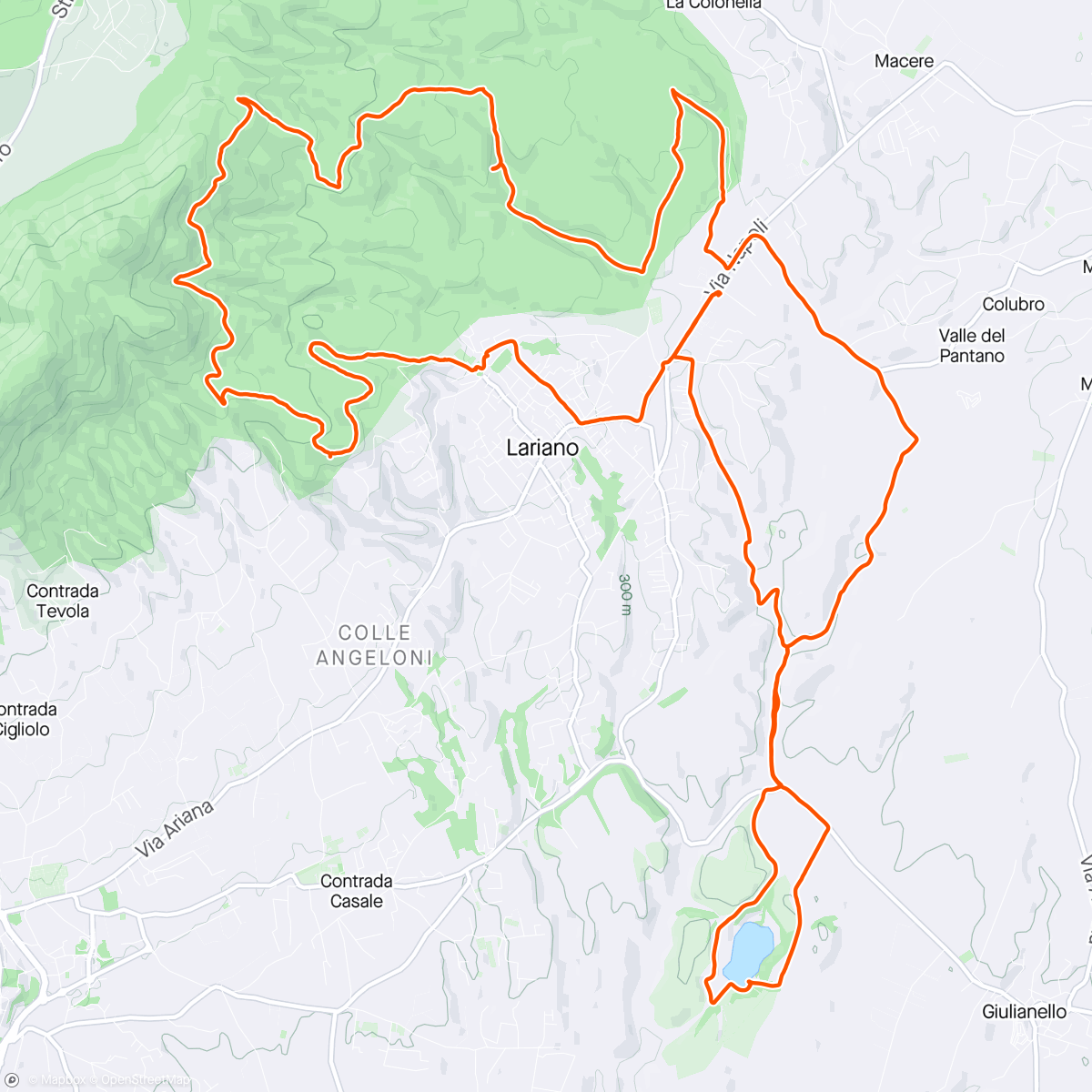 Map of the activity, Lariano, lago di Giulianello
