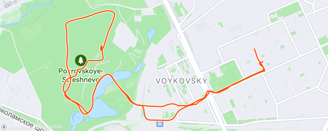 Map of the activity, Nike Run Club: вторник - вечерняя пробежка