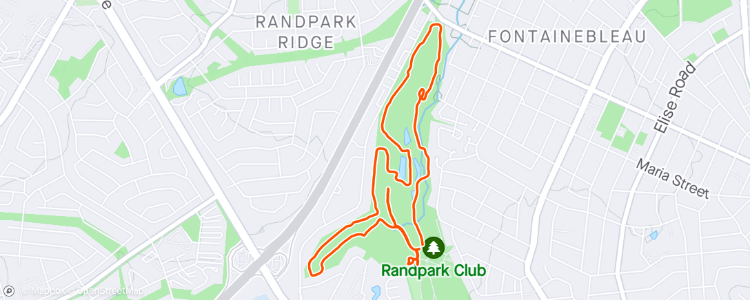 Map of the activity, Wannado Run The Greens -Randpark 5km