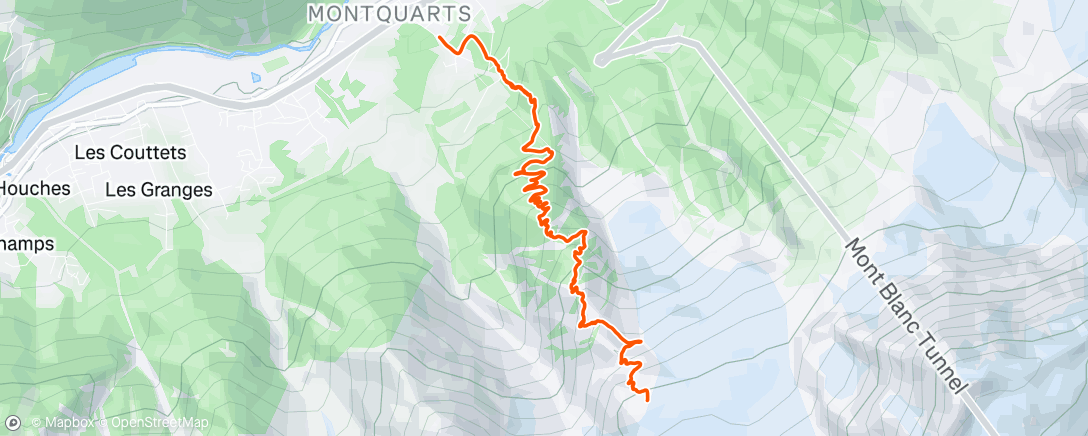 Map of the activity, Afternoon Run