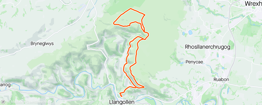 Map of the activity, Llangollen Fell Race