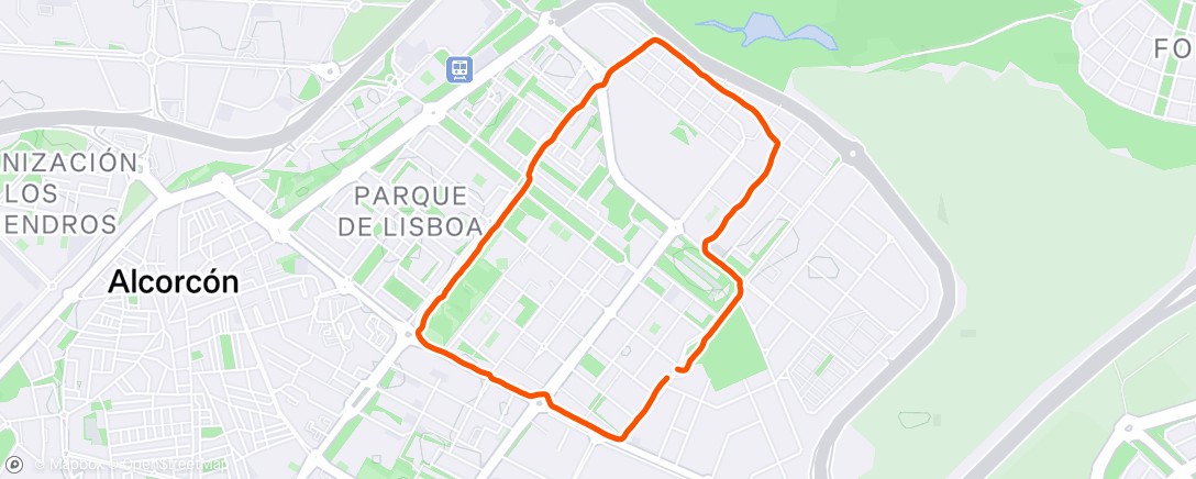 Map of the activity, Caminata nocturna