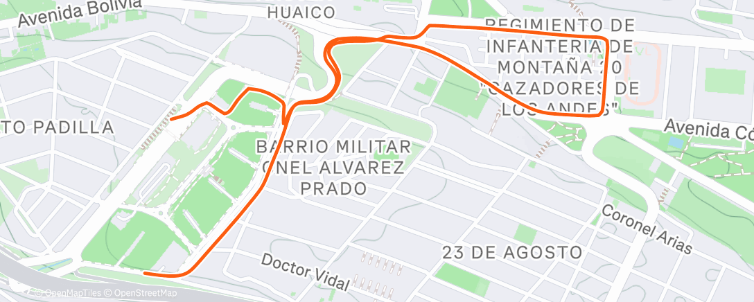 Map of the activity, Carrera vespertina