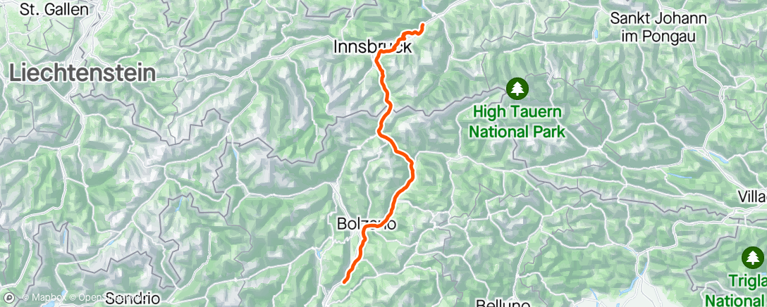 Map of the activity, Tour of the Alps #2