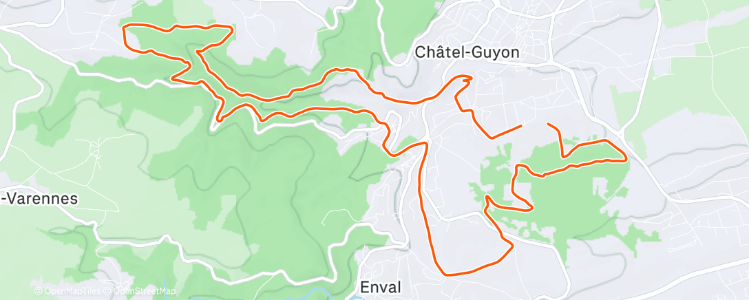 Map of the activity, Trail le matin