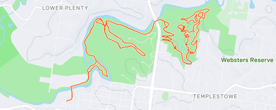 Map of the activity, Afternoon Mountain Bike Ride