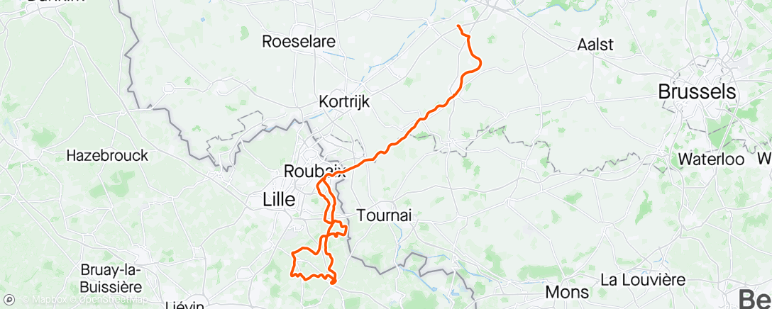 Map of the activity, Roubaix 🧡 and back….