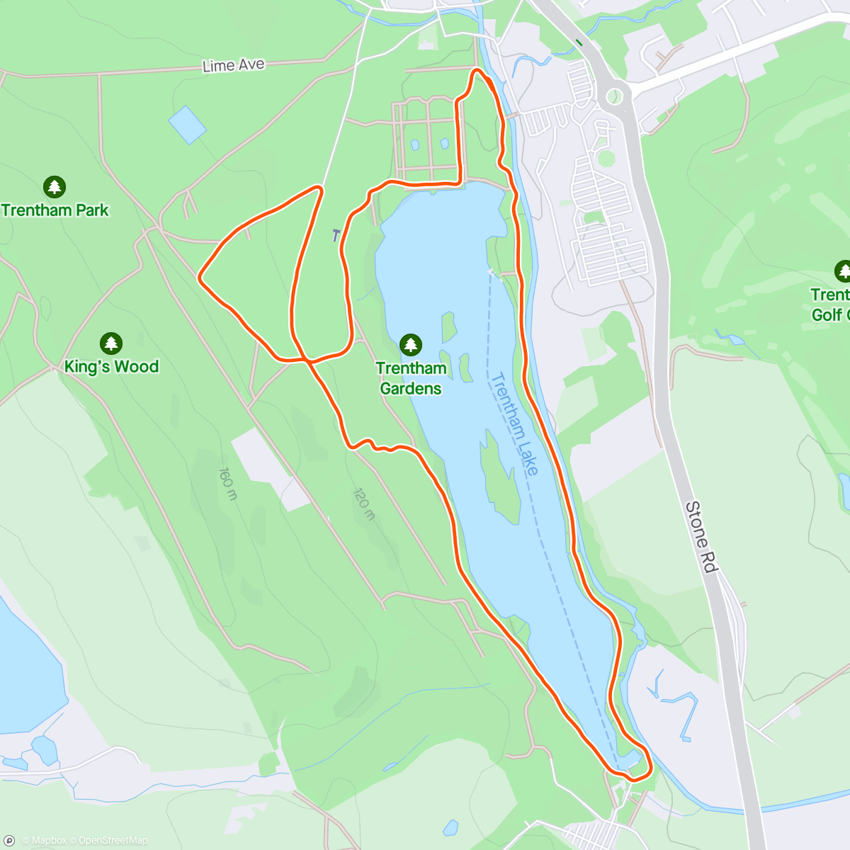 Map of the activity, Trentham Parkrun 🏃‍♀️ 🏃‍♂️ 🐕