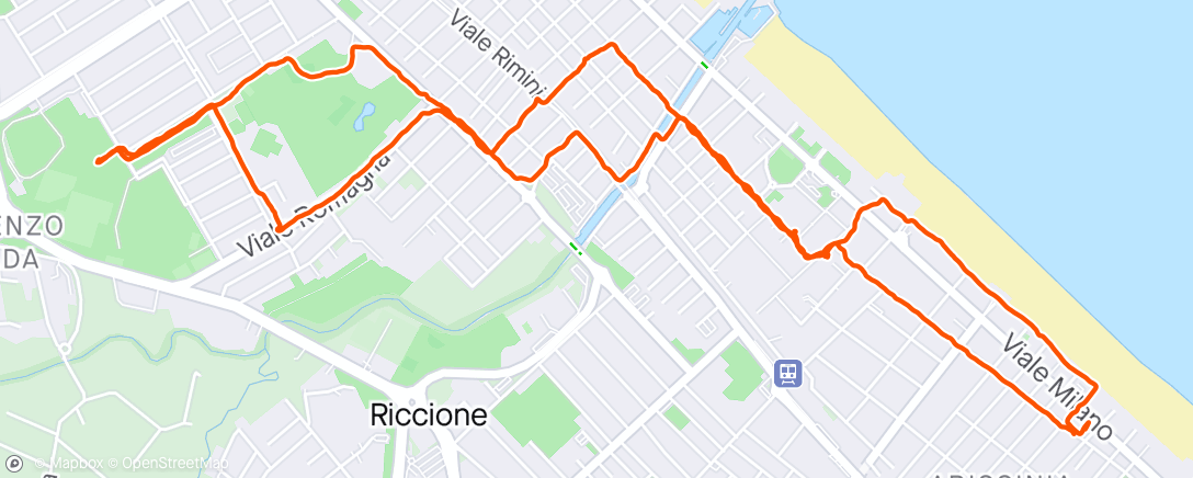 Map of the activity, Round trip walk to pool, closed for meet, gelato and people watched