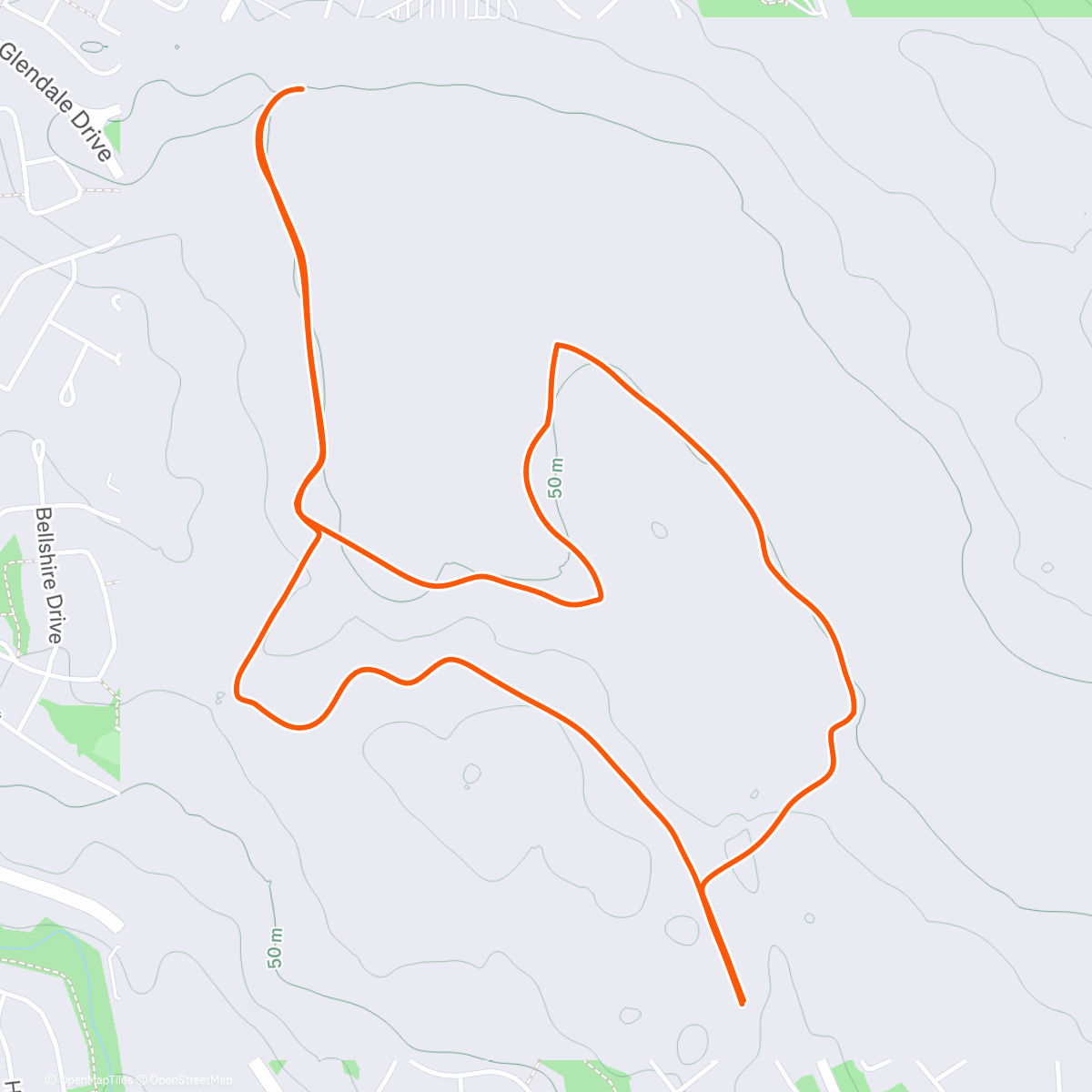Map of the activity, Evening Run