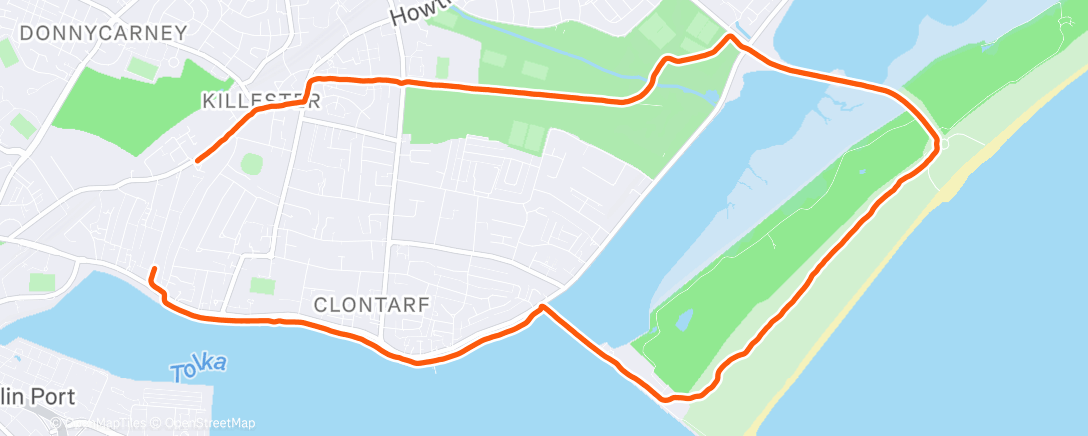 Map of the activity, Afternoon Run