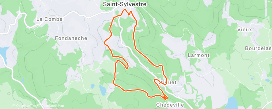Map of the activity, Afternoon Hike