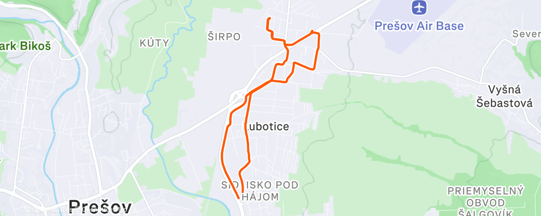 Map of the activity, Afternoon Workout