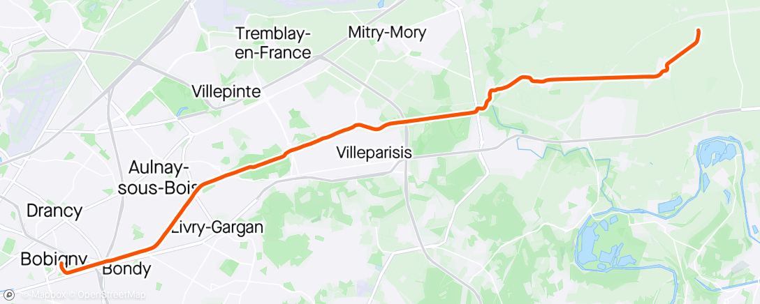 Map of the activity, Vélo taffe 1/2