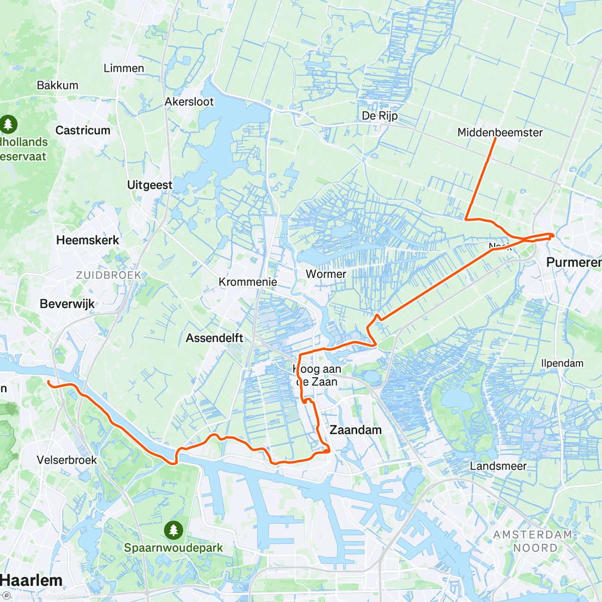 Map of the activity, Fiets ophalen bij Marianne, zeiknat geregend 😀