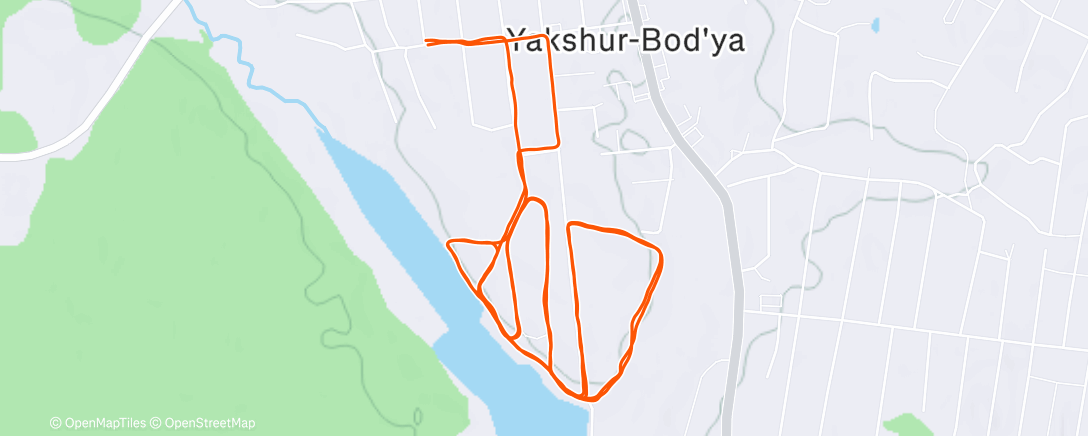 Map of the activity, Afternoon Run