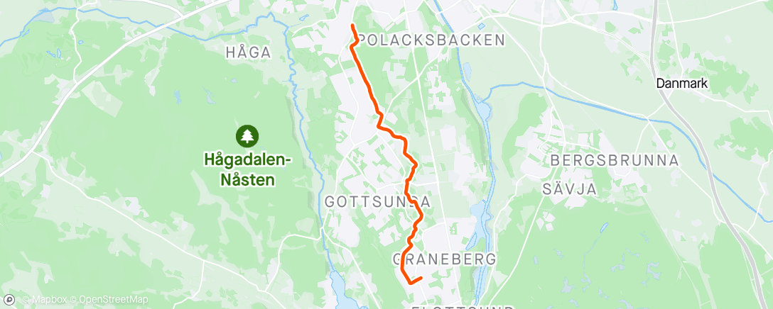 Map of the activity, Afternoon Run