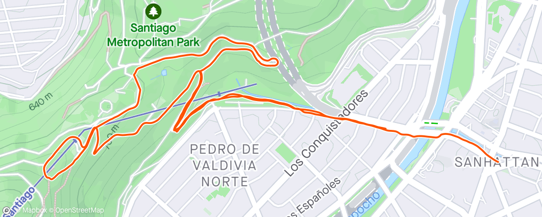 Map of the activity, Hot hill lap
