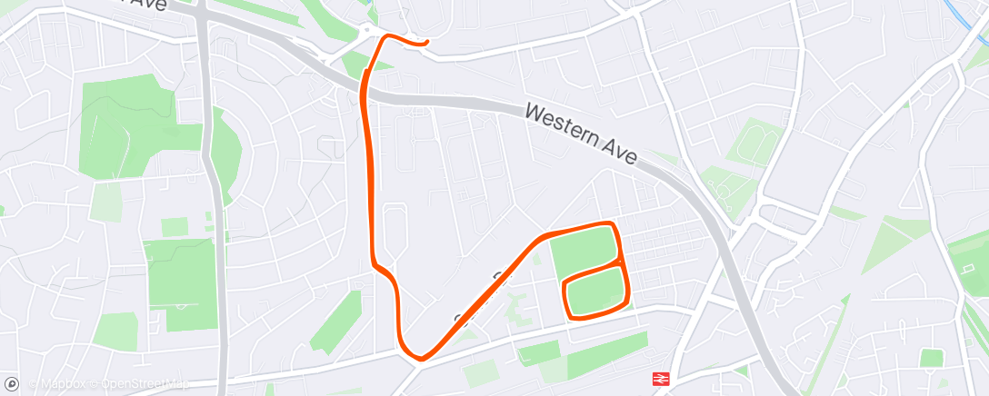 Map of the activity, 200m Repeats with Runna ✅