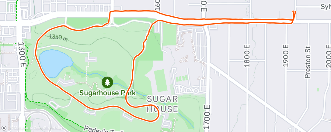 Map of the activity, Afternoon run
