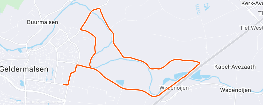 Map of the activity, Afternoon Run