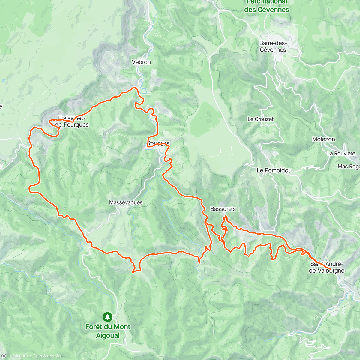 Map of the activity, Cols Salidès, de Fourques, du Perjuret et du Marquaïres