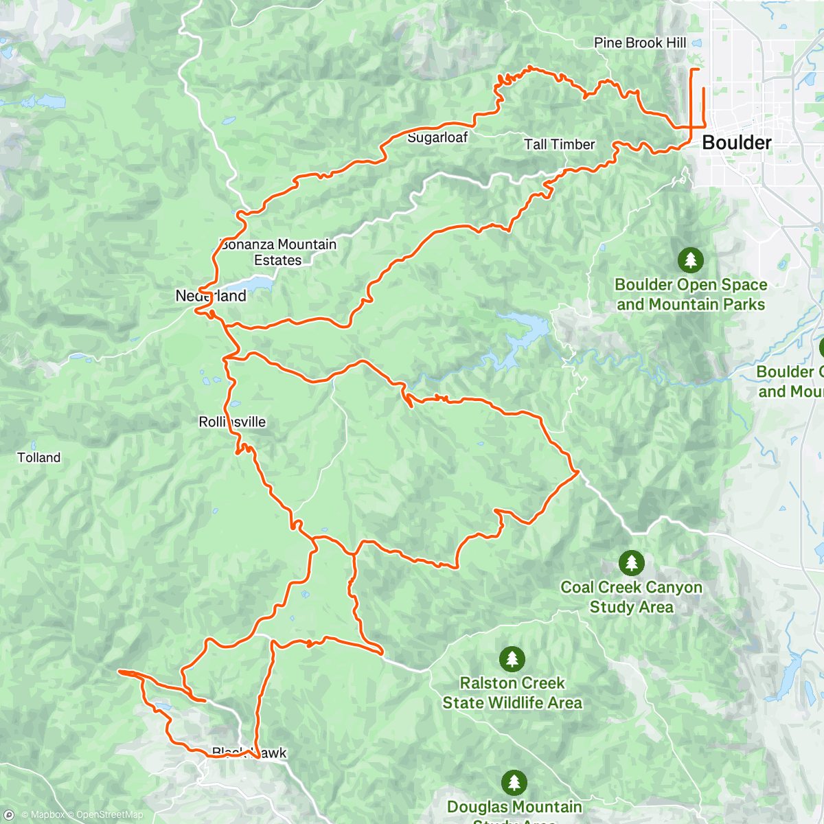 Map of the activity, Sunday Spin