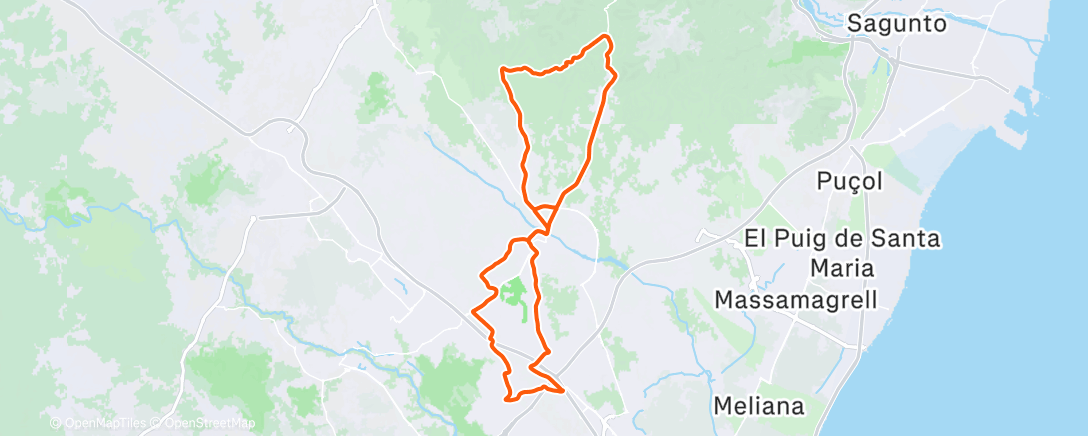 Map of the activity, Bicicleta por la mañana