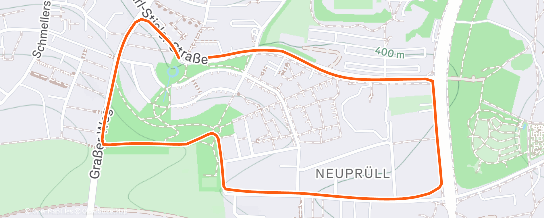 Map of the activity, Lauf am Morgen