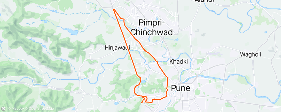 Map of the activity, Ride 6 - April