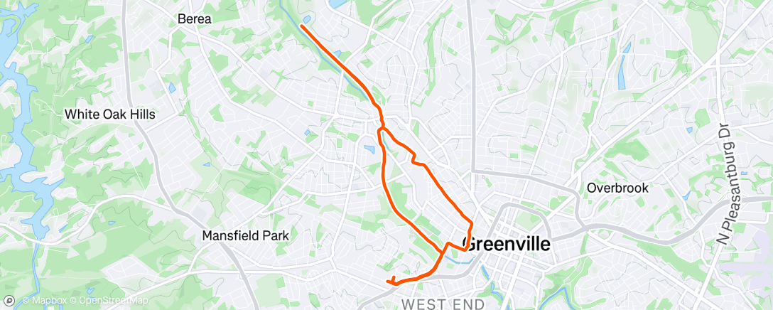 Map of the activity, Morning Run