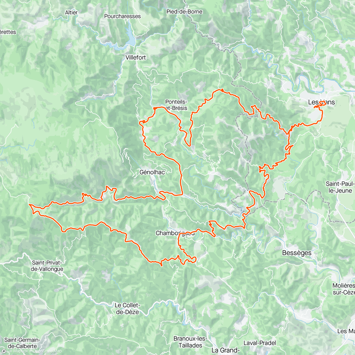 Карта физической активности (Ardèche # fietsvakantie dag 6)