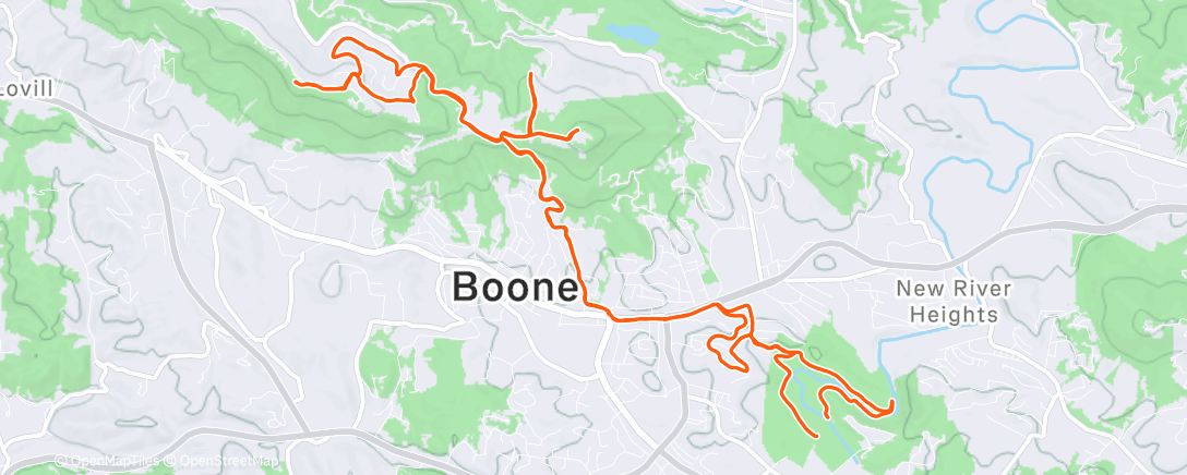 Map of the activity, Top o' Boone