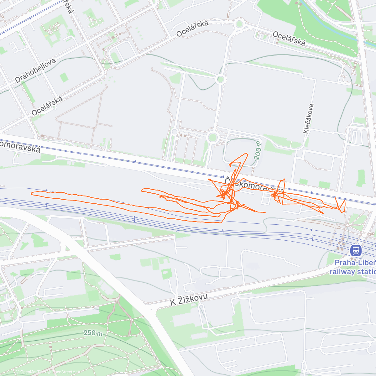 Map of the activity, ☁ Walk Prague Libeň