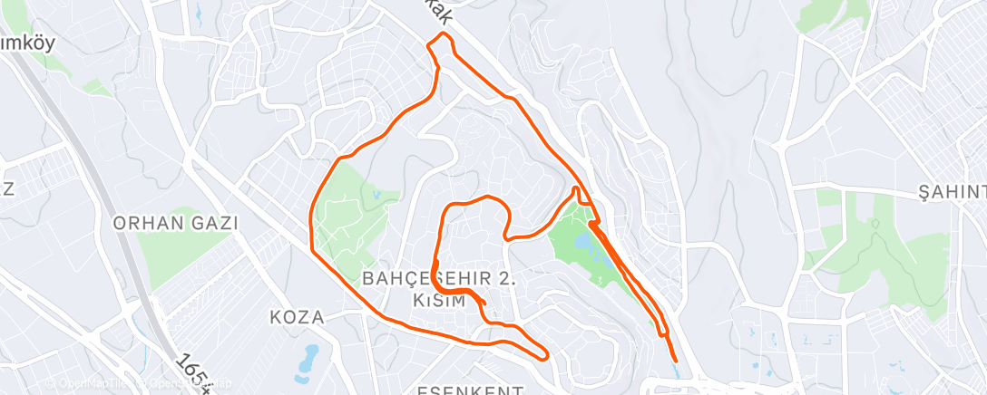 Map of the activity, Sunday Patrol 15k