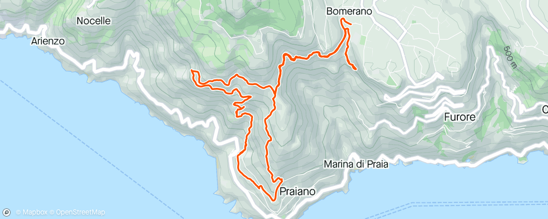 Mapa da atividade, Sentiero degli dei