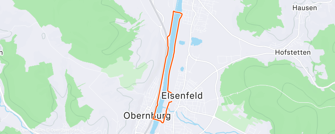 Map of the activity, Afternoon Run
