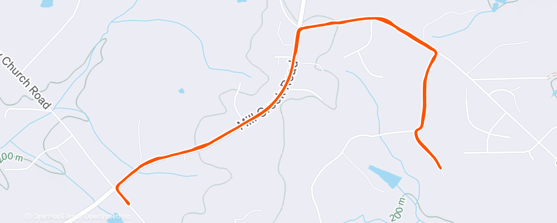 Map of the activity, Afternoon Run