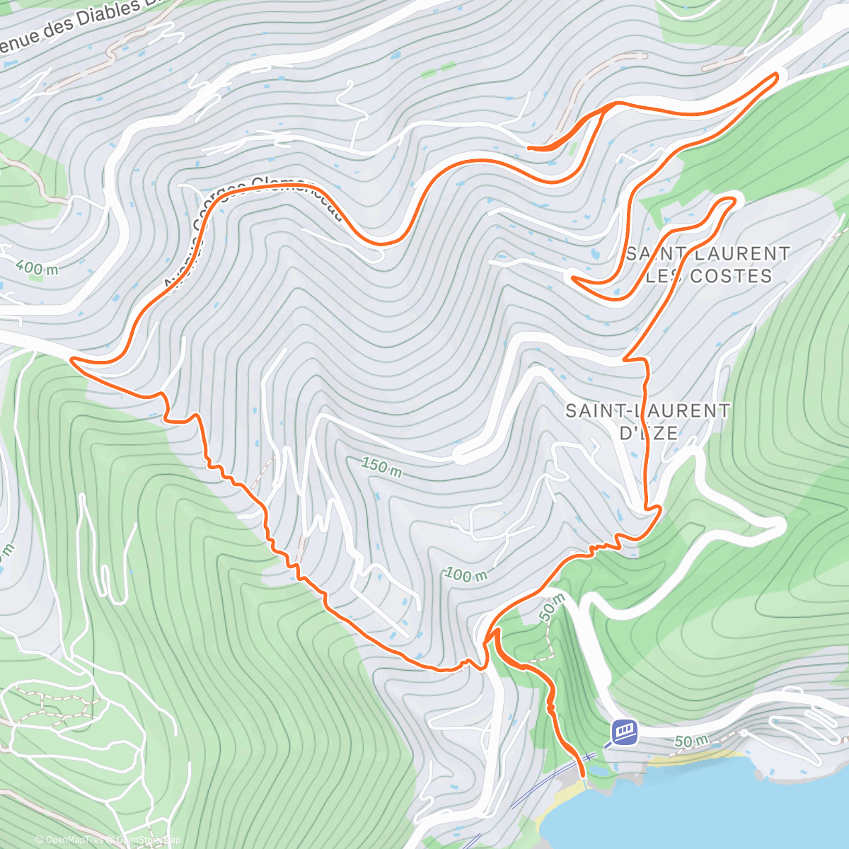 Map of the activity, Afternoon Walk