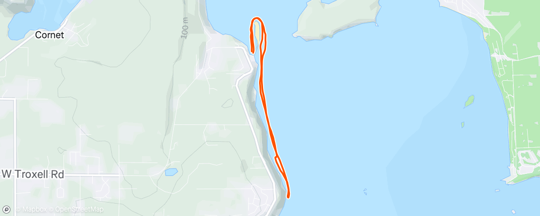 Map of the activity, Row: Ala Spit to Dugualla Bay and back