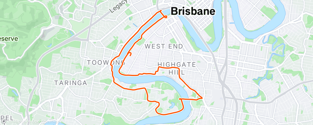 Map of the activity, Afternoon Run
