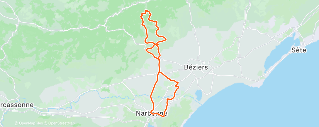 Map of the activity, Lunch Ride