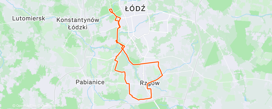 Map of the activity, Lunch Ride