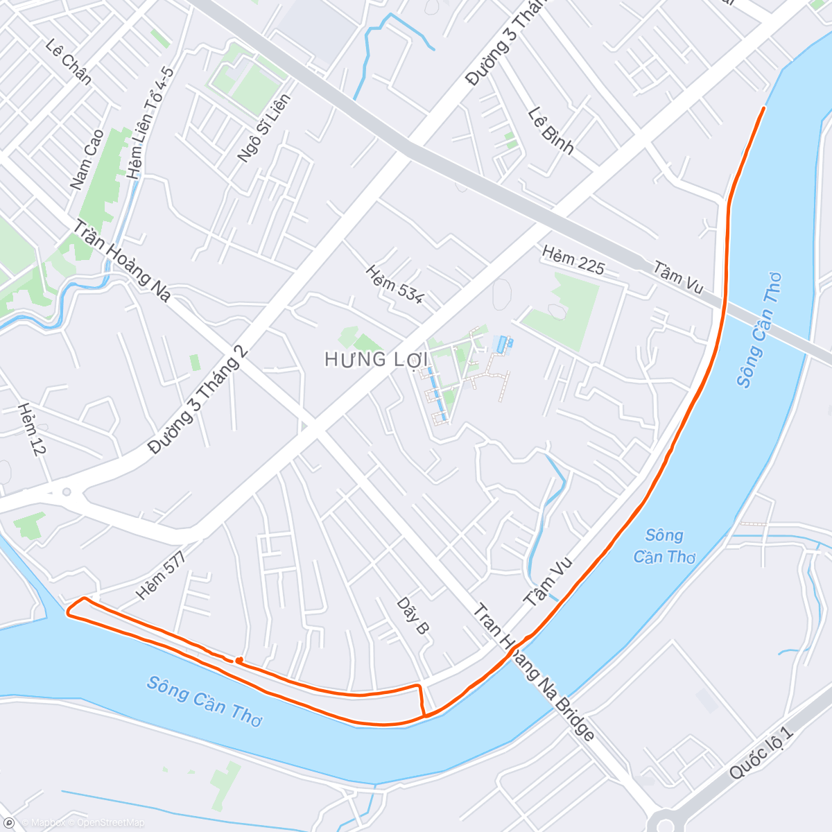 Map of the activity, Evening Run