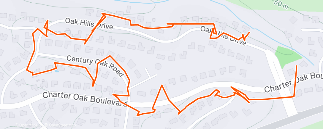 Map of the activity, Afternoon Run