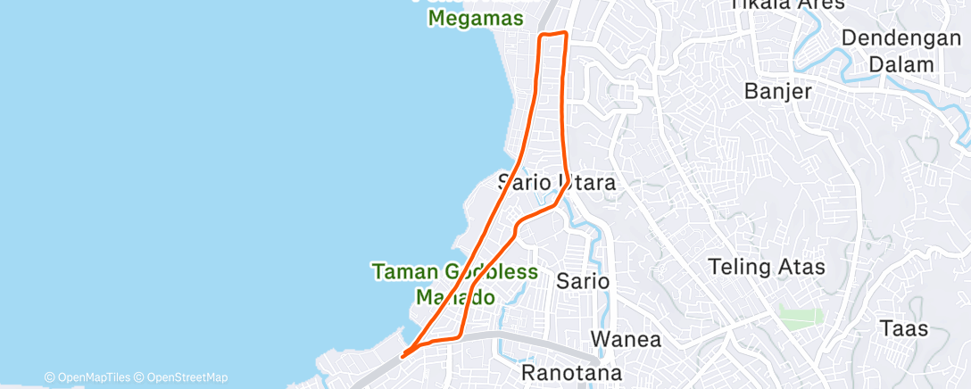 Map of the activity, Morning Run