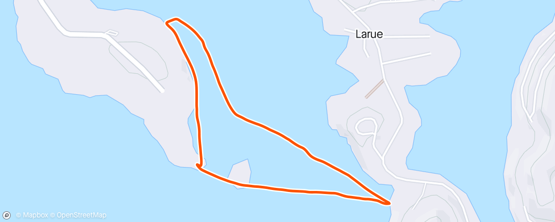 Map of the activity, Fighting the Beaver Lake waves with a lowly kayak
