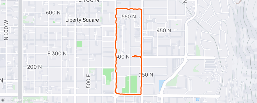 Map of the activity, Evening Run